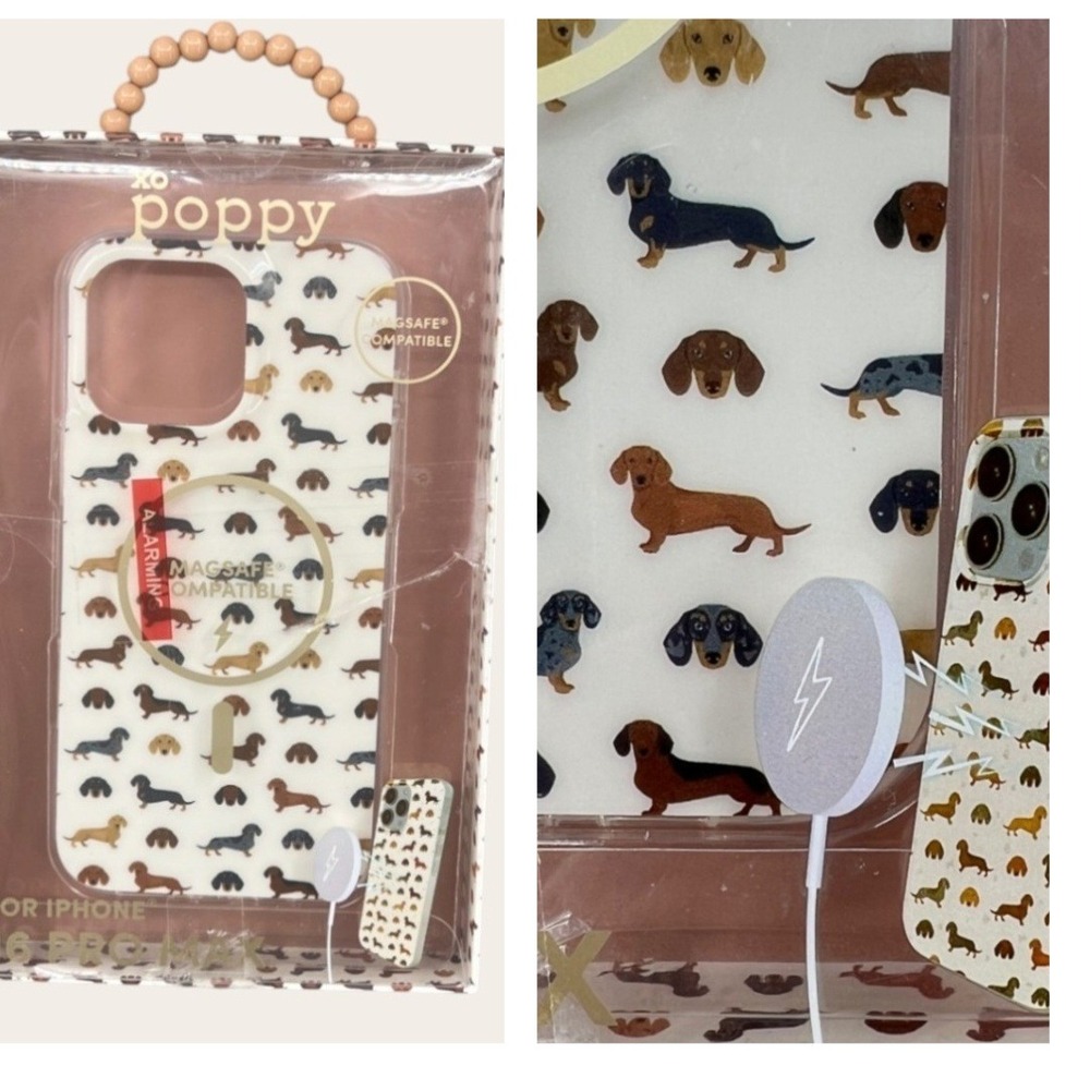 XO Poppy Phone Case iPhone 16 Pro Max Dachshund Wiener Dog MagSafe NEW Viral